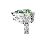 White gold Fancy Green Pear Cut Diamond Halo Engagement Ring with Pavé Band and Prong Setting_44