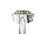 White gold Fancy Green Pear  Cut Diamond Halo Engagement Ring with Split Shank and Four-Prong Setting_95