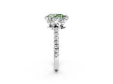 White gold Fancy Green Pear Cut Diamond Halo Pave Band with Four-Prong Setting_5
