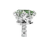 White gold Fancy Green Pear Cut Diamond Halo Pave Band with Four-Prong Setting_8