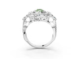 White gold Fancy Green Pear Cut Diamond Halo Ring with Pavé Band and Four-Prong Setting_81