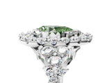 White gold Fancy Green Pear Cut Diamond Halo Ring with Pavé Band and Four-Prong Setting_83
