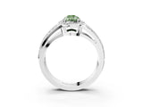 White gold Fancy Green Pear Cut Diamond Halo Ring with Split Shank Pavé Band and Four-Prong Setting_39