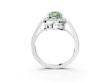 White gold Fancy Green Pear Cut Diamond Halo Ring with Split Shank and Four-Prong Setting_82
