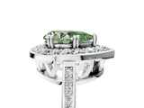 White gold Fancy Green Pear Cut Diamond Halo Ring with Split Shank and Four-Prong Setting_84