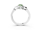 White gold Fancy Green Pear Cut Diamond Halo Ring with Tapered Band and Four-Prong Setting_27