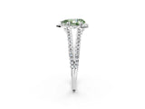White gold Fancy Green Pear Cut Diamond Halo Split Shank Engagement Ring_53