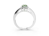 White gold Fancy Green Pear Cut Diamond Halo Split Shank Engagement Ring_54