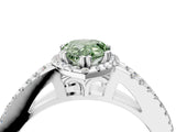 White gold Fancy Green Pear Cut Diamond Halo Split Shank Engagement Ring_55