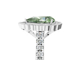 White gold Fancy Green Pear  Cut Diamond Milgrain Floral Halo Engagement Ring with Pavé Band_20