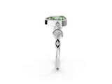 White gold Fancy Green Pear  Cut Diamond Milgrain Marquise Band with Prong Setting_5