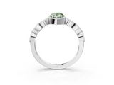 White gold Fancy Green Pear  Cut Diamond Milgrain Marquise Band with Prong Setting_6