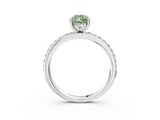 White gold Fancy Green Pear  Cut Diamond Pavé Band Ring with Four-Prong Setting_27