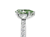 White gold Fancy Green Pear  Cut Diamond Pavé Band Ring with Four-Prong Setting_29