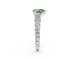 White gold Fancy Green Pear  Cut Diamond Pavé Band Solitaire with Four-Prong Setting_17
