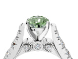 White gold Fancy Green Pear  Cut Diamond Pavé Band Solitaire with Four-Prong Setting_19