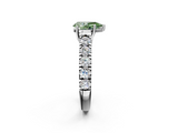 White gold Fancy Green Pear  Cut Diamond Pavé Band Solitaire with Four-Prong Setting_5