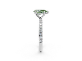 White gold Fancy Green Pear  Cut Diamond Pavé Band Solitaire with Four-Prong Setting_5