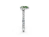 White gold Fancy Green Pear  Cut Diamond Pavé Band with Four-Prong Setting_14