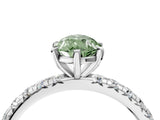 White gold Fancy Green Pear  Cut Diamond Pavé Band with Four-Prong Setting_16