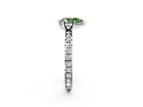 White gold Fancy Green Pear  Cut Diamond Pavé Band with Four-Prong Setting_56