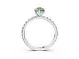 White gold Fancy Green Pear  Cut Diamond Pavé Band with Four-Prong Setting_57