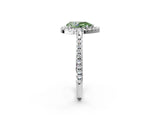 White gold Fancy Green Pear Cut Diamond Pavé Halo Ring with Four-Prong Setting_50