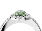 White gold Fancy Green Pear Cut Diamond Pavé Halo Ring with Four-Prong Setting_52