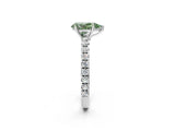 White gold Fancy Green Pear Cut Diamond Pavé Solitaire Engagement Ring with Four-Prong Setting_102