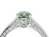 White gold Fancy Green Pear  Cut Diamond Pave Band with Four-Prong Setting_39