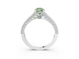 White gold Fancy Green Pear  Cut Diamond Pave Band with Four-Prong Setting_40