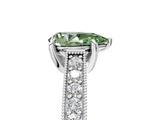 White gold Fancy Green Pear  Cut Diamond Pave Band with Four-Prong Setting_42