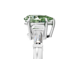 White gold Fancy Green Pear  Cut Diamond Ring with Tapered Baguette Side Stones in Four-Prong Setting_8