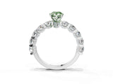 White gold Fancy Green Pear Cut Diamond Side Stone Engagement Ring with Four-Prong Setting_27