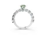 White gold Fancy Green Pear Cut Diamond Side Stone Engagement Ring with Four-Prong Setting_39
