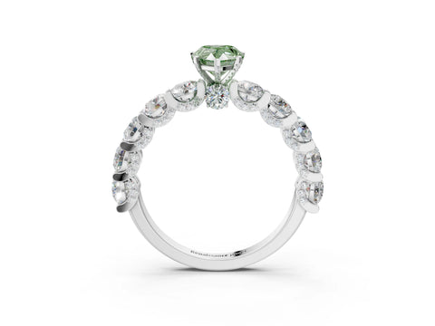 White gold Fancy Green Pear Cut Diamond Side Stone Engagement Ring with Four-Prong Setting_39