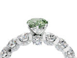 White gold Fancy Green Pear Cut Diamond Side Stone Engagement Ring with Four-Prong Setting_40