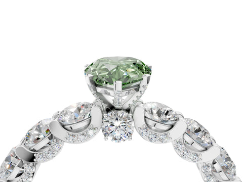 White gold Fancy Green Pear Cut Diamond Side Stone Engagement Ring with Four-Prong Setting_40