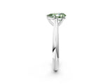 White gold Fancy Green Pear Cut Diamond Solitaire Engagement Ring with Cathedral Setting and Four-Prong Mount_52