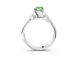 White gold Fancy Green Pear Cut Diamond Solitaire Engagement Ring with Cathedral Setting and Four-Prong Mount_53