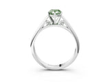 White gold Fancy Green Pear Cut Diamond Solitaire Engagement Ring with Cathedral Setting and Four-Prong Mount_59