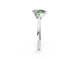White gold Fancy Green Pear Cut Diamond Solitaire Engagement Ring with Classic Band and Four-Prong Setting_101