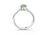 White gold Fancy Green Pear Cut Diamond Solitaire Engagement Ring with Classic Band and Four-Prong Setting_102