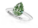 White gold Fancy Green Pear Cut Diamond Solitaire Engagement Ring with Classic Band and Four-Prong Setting_37