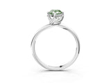 White gold Fancy Green Pear Cut Diamond Solitaire Engagement Ring with Four-Prong Setting and Classic Band_23