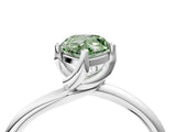 White gold Fancy Green Pear Cut Diamond Solitaire Engagement Ring with Four-Prong Setting and Classic Band_36