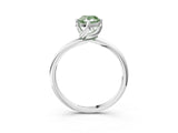 White gold Fancy Green Pear Cut Diamond Solitaire Engagement Ring with Four-Prong Setting and Classic Band_44