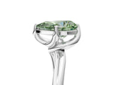 White gold Fancy Green Pear Cut Diamond Solitaire Engagement Ring with Four-Prong Setting and Classic Band_46