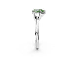 White gold Fancy Green Pear Cut Diamond Solitaire Engagement Ring with Round Band and Four-Prong Setting_196