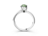 White gold Fancy Green Pear Cut Diamond Solitaire Engagement Ring with Round Band and Four-Prong Setting_197